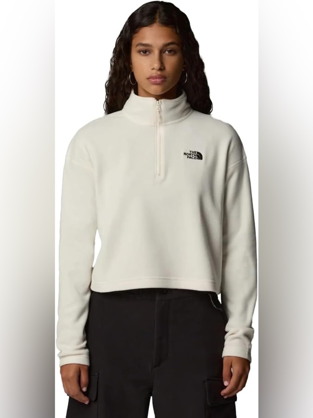 The North Face Women's Cream Half-Zip Mock Neck Fleece